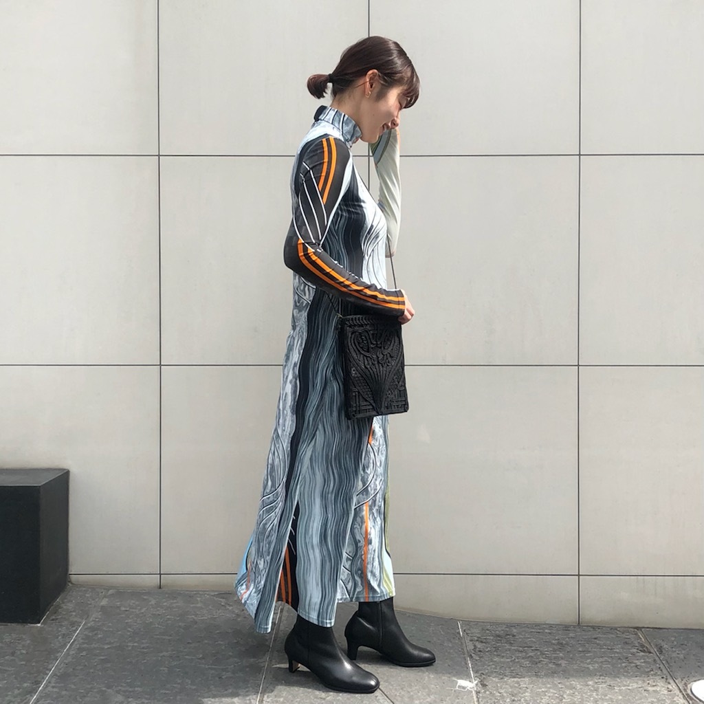 Mame Kurogouchi(マメ クロゴウチ)】 Marble Print Jersey Dress