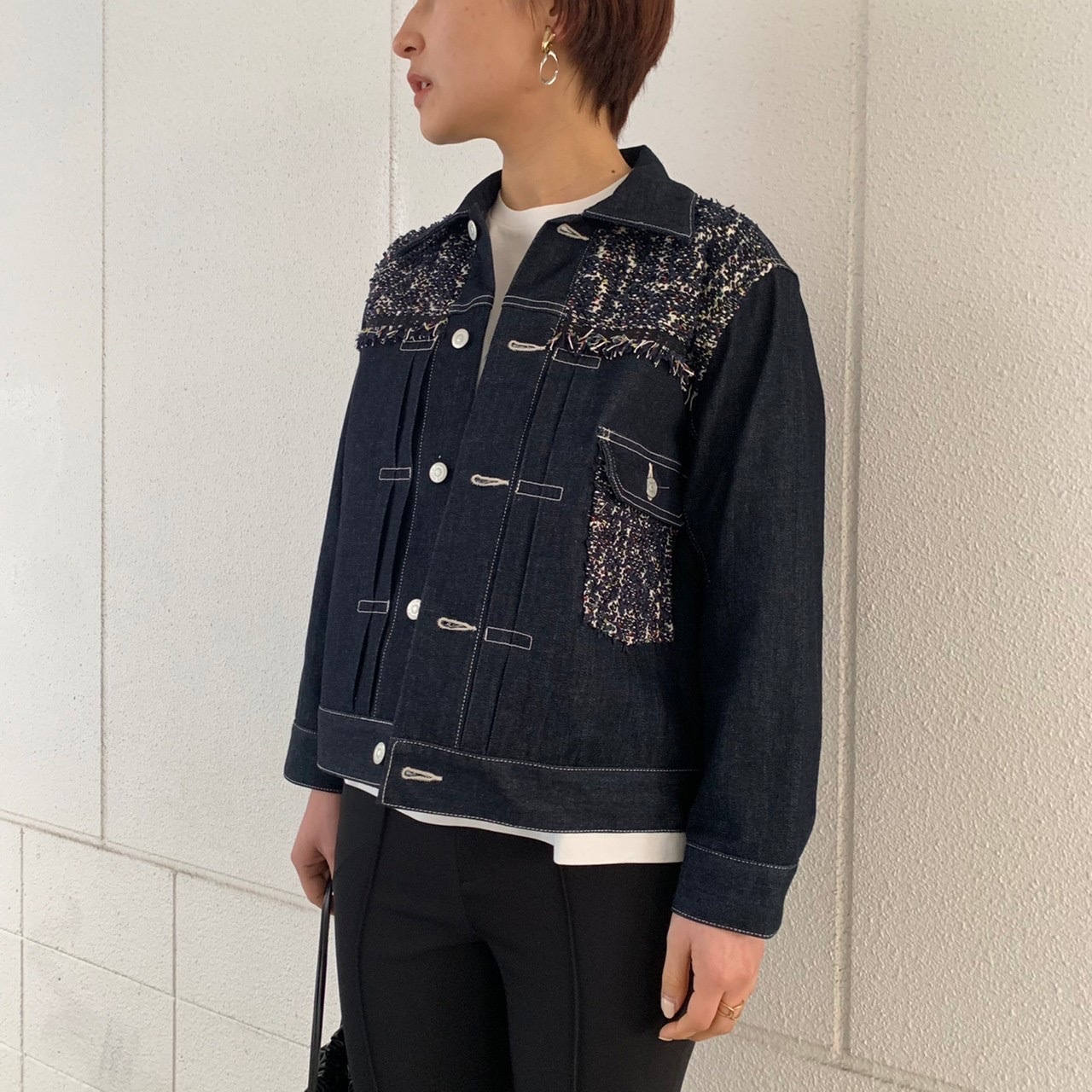 JAPAN DENIM(ジャパンデニム)】 COOHEM _ KNIT TWEED PATCH JACKET