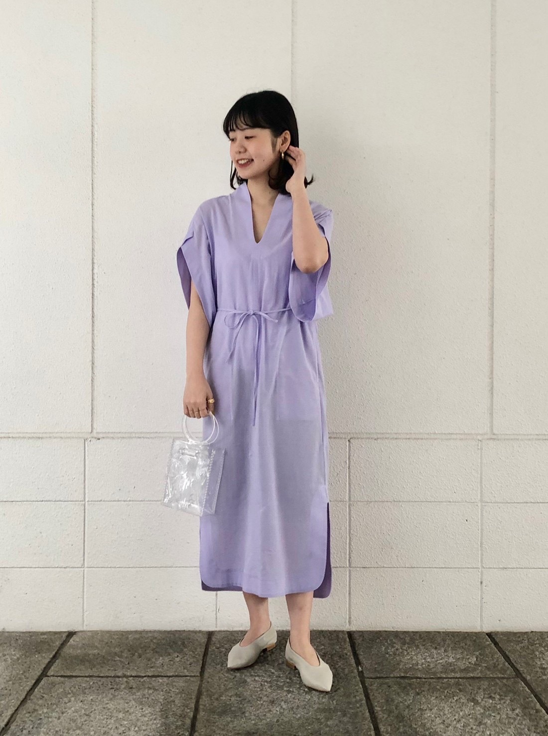 Mame Kurogouchi(マメ)】 Crepe Deep V-Neck Dress｜パリゴ尾道