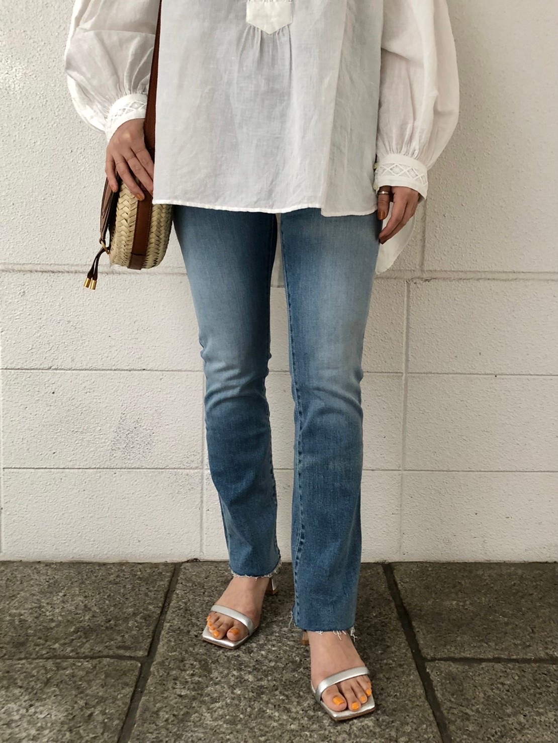 ne quittez pas(ヌキテパ)】 Cotton Voile Lace & Pin Tuck Blouse