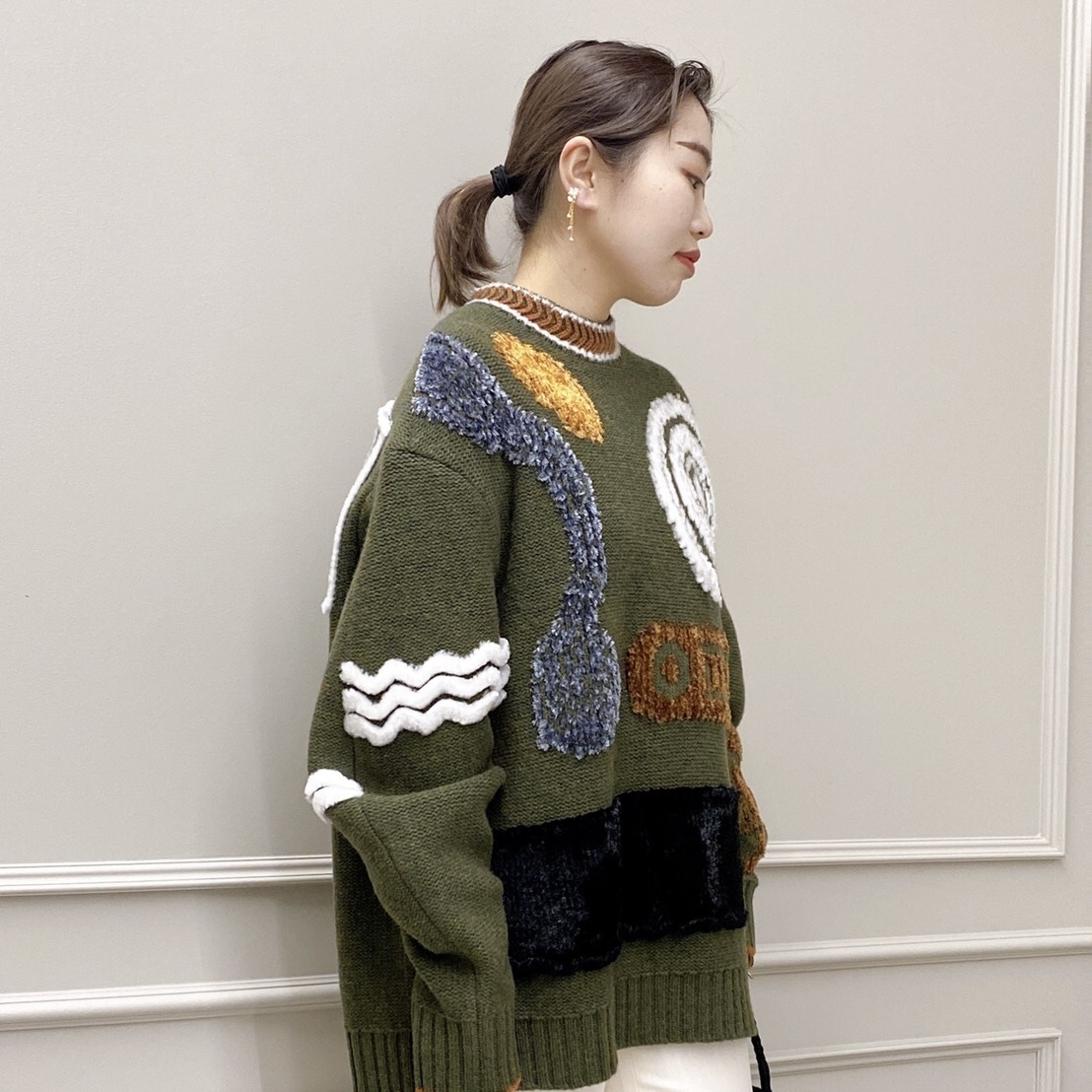 Mame Kurogouchi(マメ クロゴウチ)】 Jomon Pattern Knitted Pullover