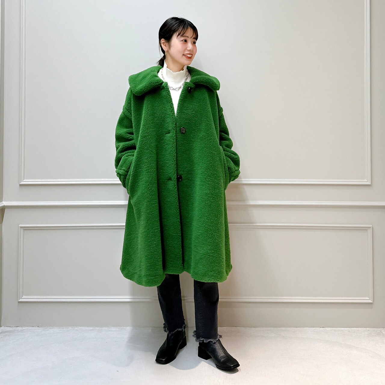 CLANE クラネ VOLUME FLARE BOA COAT-