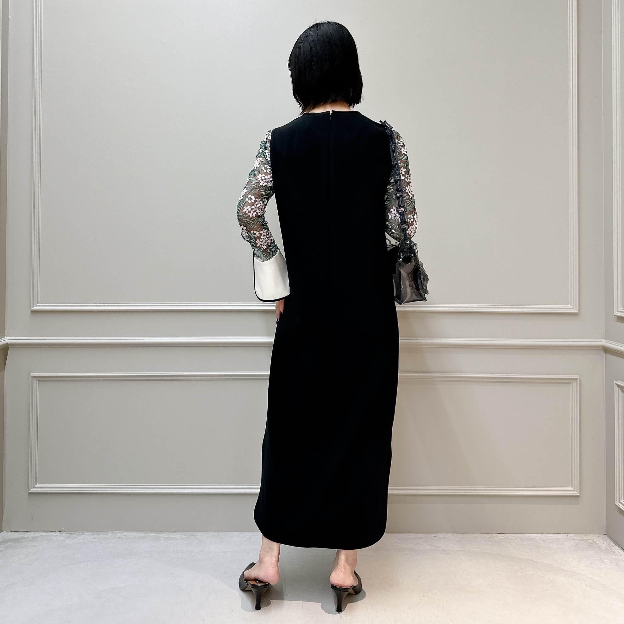 Mame Kurogouchi(マメ クロゴウチ)】 Floral Lace Sleeve Dress ...