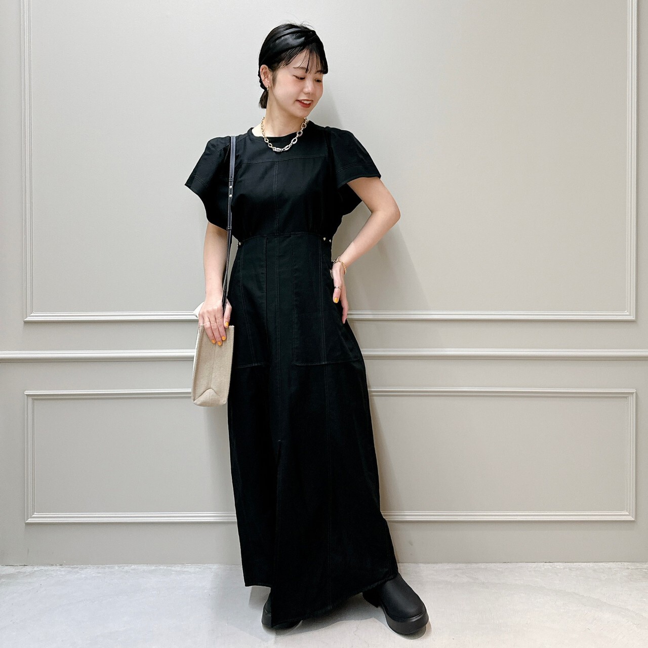 PHOTOCOPIEU フォトコピュー LONG SLEEVE DRESS - ワンピース