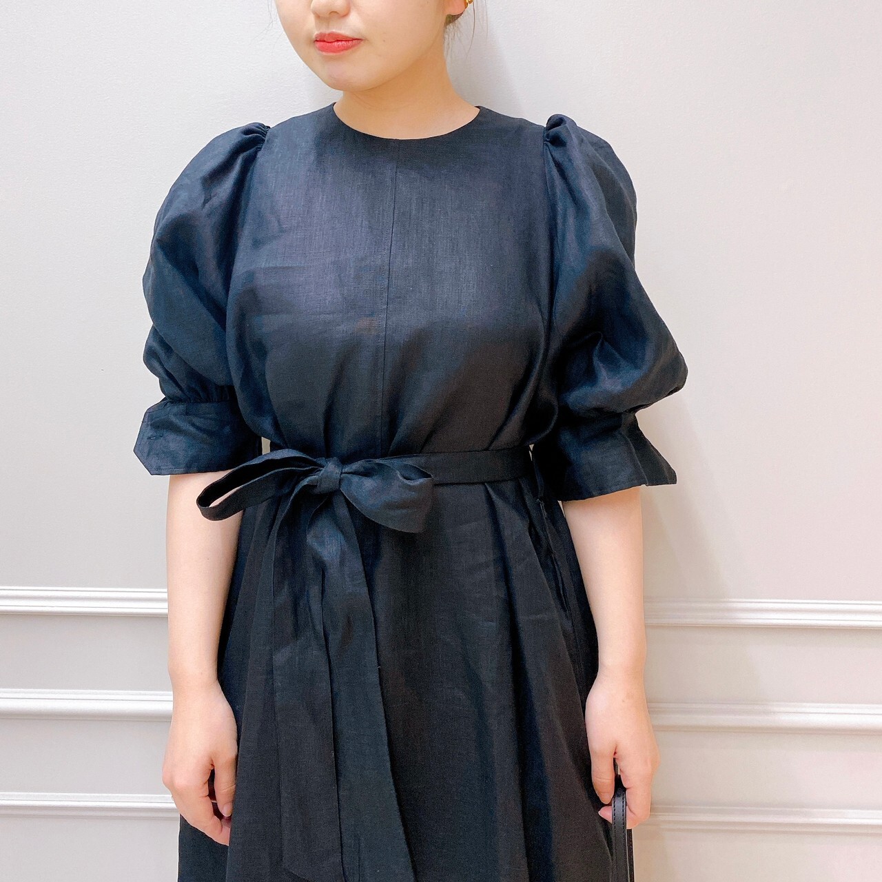 HYKE(ハイク)】 LINEN BALLOON SLEEVE MAXI DRESS｜パリゴ尾道店｜尾道