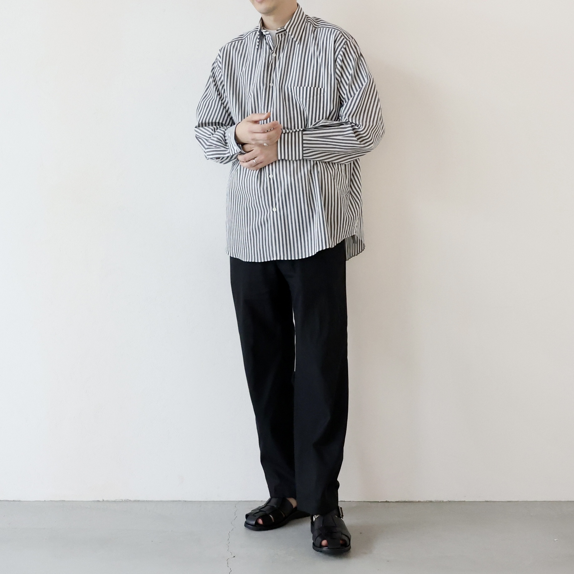 マーカーウェア コンフォートフィットシャツ オーガニックコットン ストライプ MARKAWARE - SOKTAS ORGANIC COTTON POPLIN STRIPE COMFORT FIT