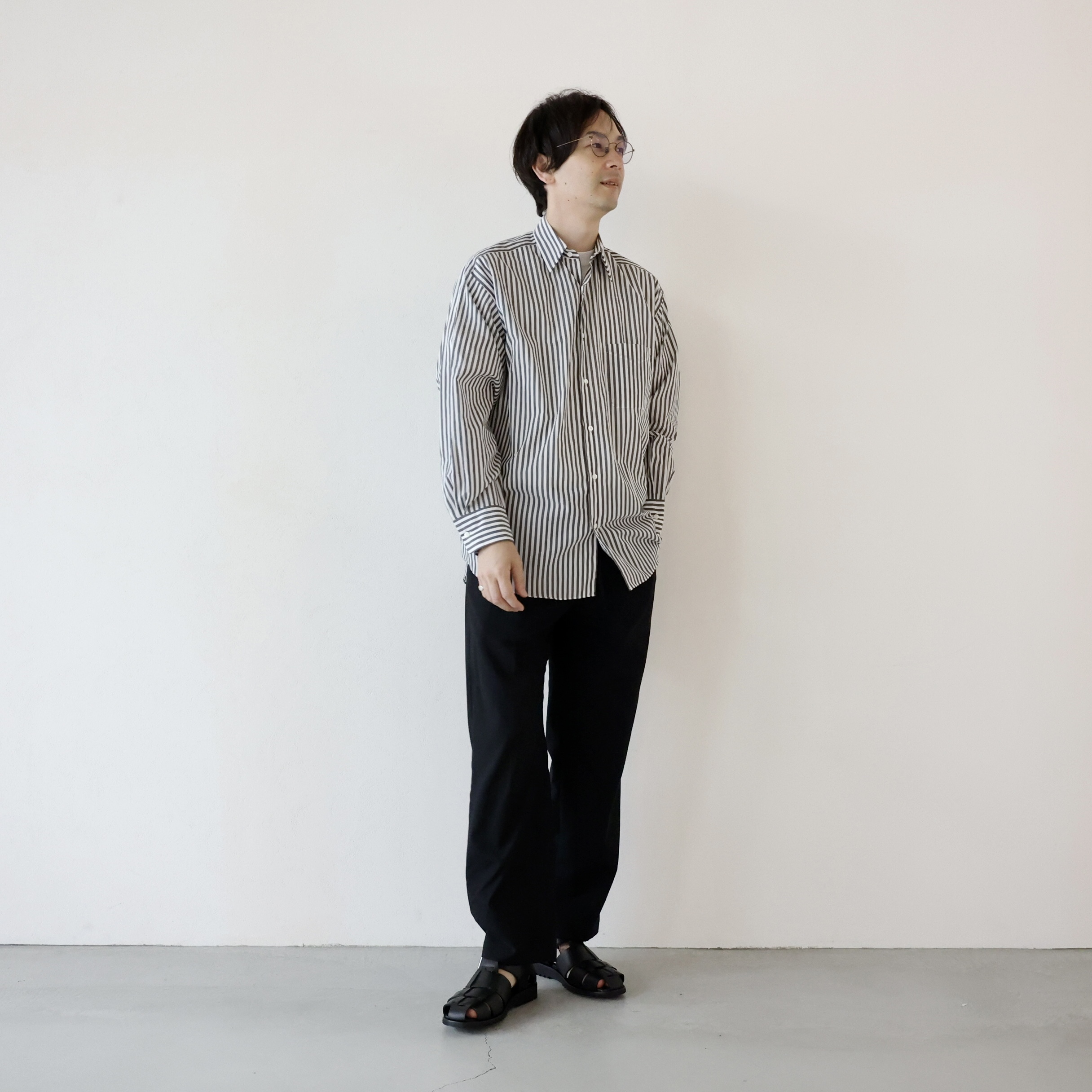 MARKAWARE(マーカウェア)】 COMFORT FIT SHIRT -ORGANIC COTTON STRIPE