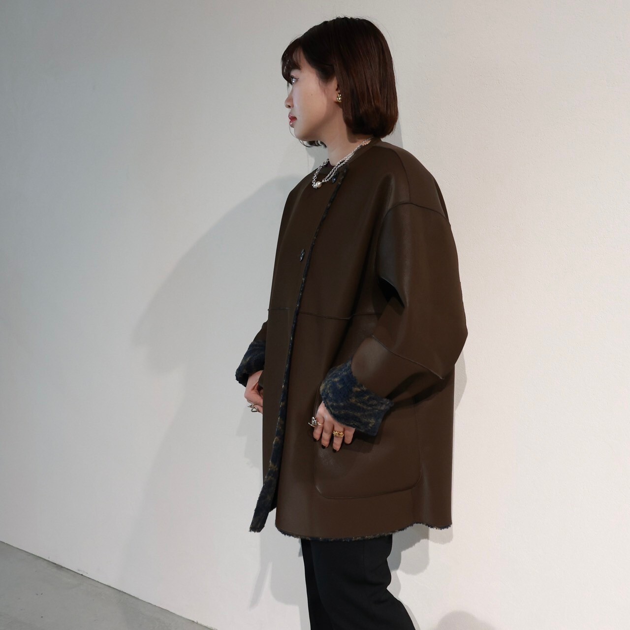 AMERI(アメリ)】 PARIGOT(パリゴ)別注 REVERSIBLE FAKE BOA MIDI COAT