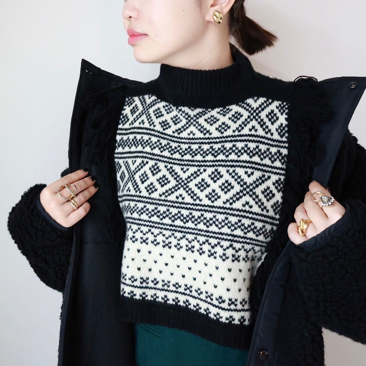 HYKE(ハイク)】 FAUX SHEARLING COAT｜パリゴ尾道店｜尾道本通り