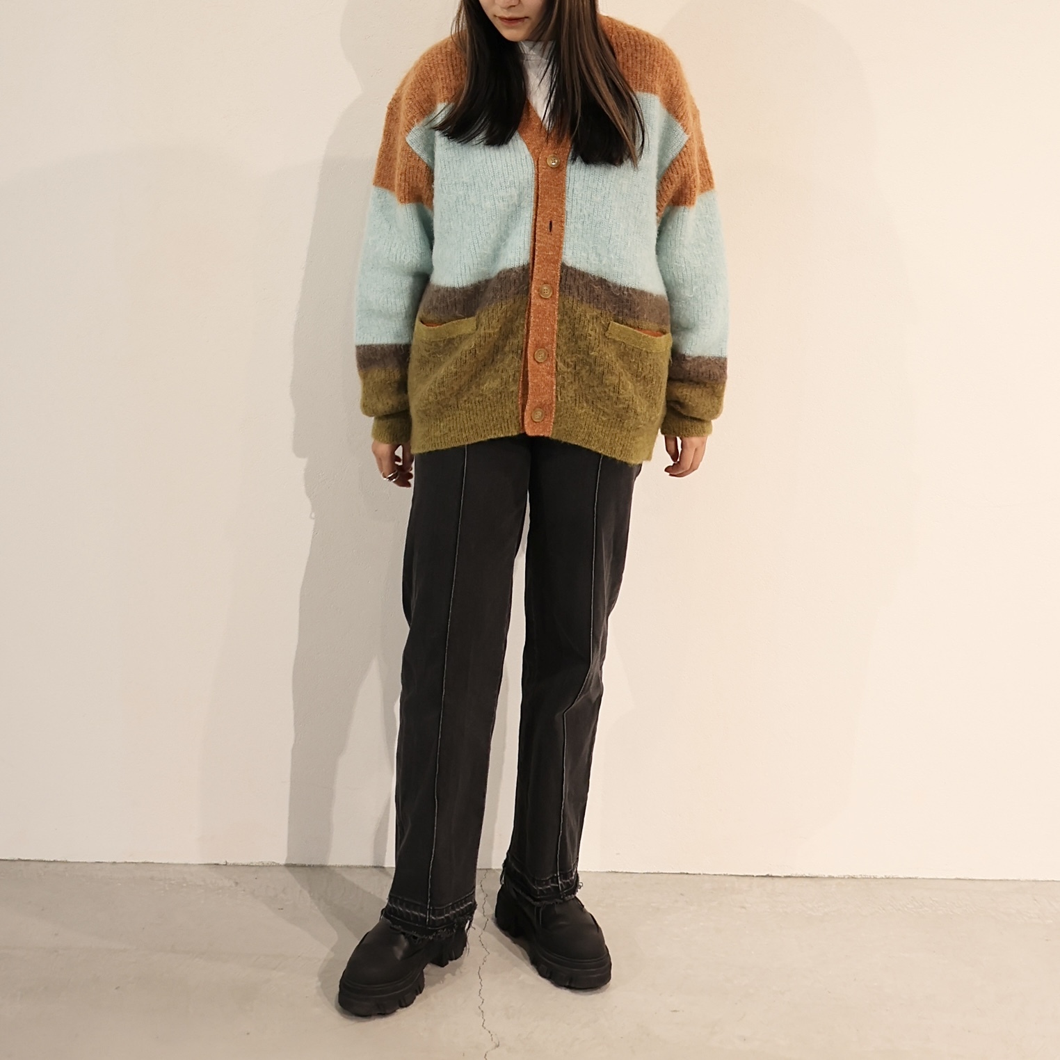 YOKE(ヨーク)】 MOHAIR BORDER CARDIGAN｜パリゴ尾道店｜尾道本通り商店街