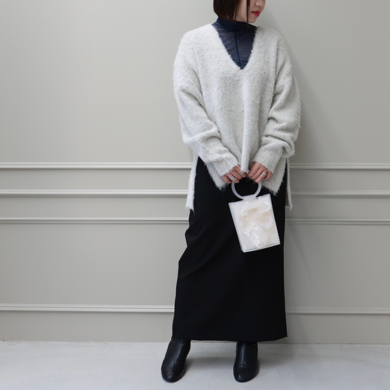 Mame Multiple Knit High-Neck Tops Mame Kurogouchi Landscape