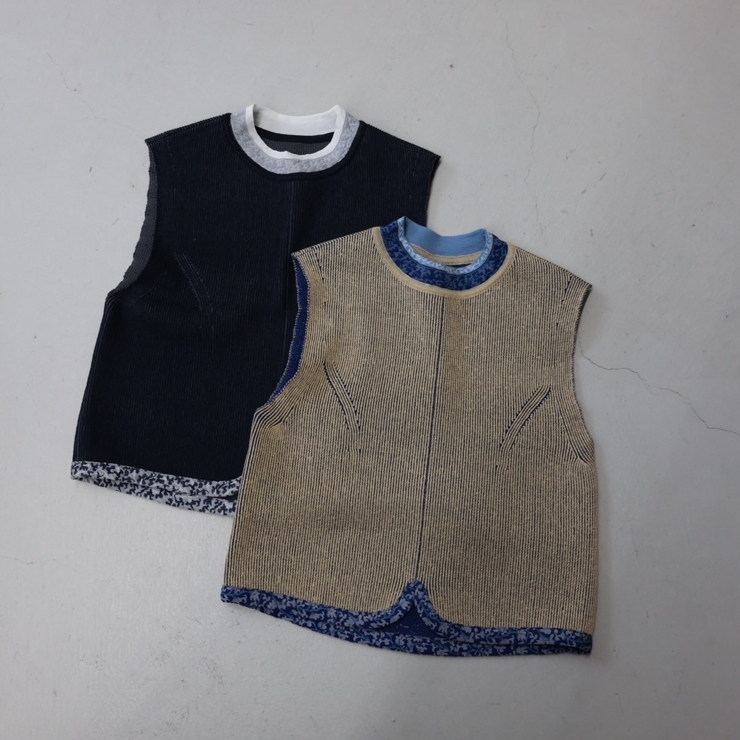 トップス Mame / Double Face Floral Detail Knitted Mame Kurogouchi(マメ クロゴウチ)】24 Spring Summer