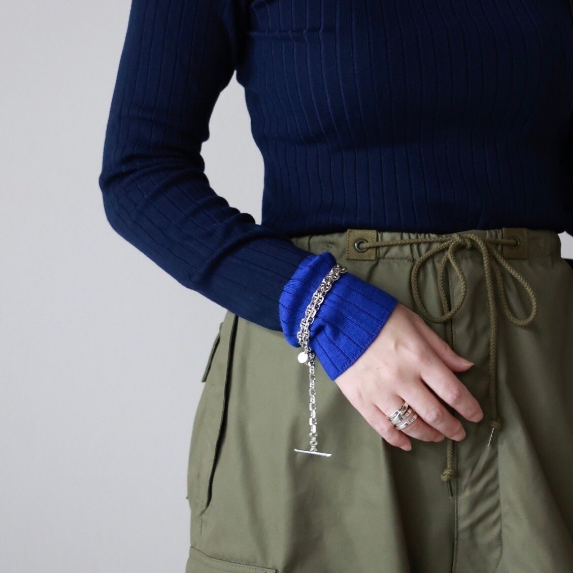 24AW NEW ARRIVAL【PARIGOT(パリゴ)】 バイカラーリブニット 24AW NEW ARRIVAL【PARIGOT(パリゴ)】 バイカラーリブニット